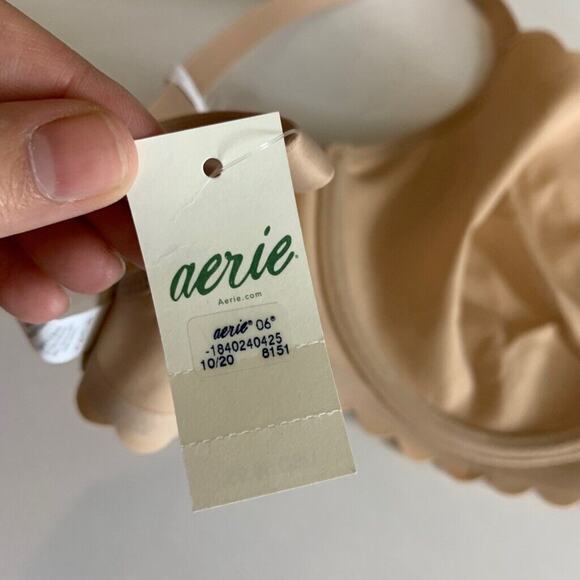 Aerie Bra Womens 34D Sand Real Me Full Coverage Unlined Scalloped Trim Underwire - Picture 12 of 16